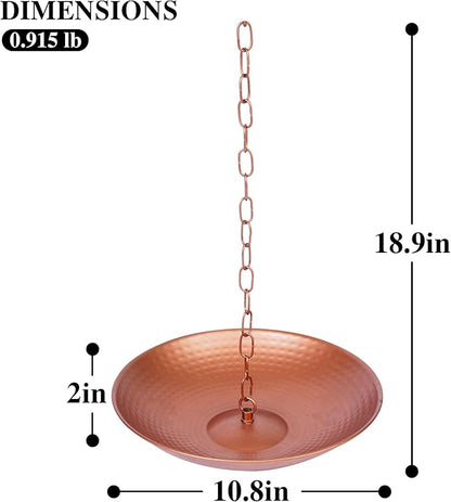 DUSVALLY Rain Chain Anchoring Basin 10.8 inch Water Feature Basin, Garden and Terrace Decoration Rain Chain Basin for Rainwater Collection Roof Drainage Ditch Downspouts, Gold