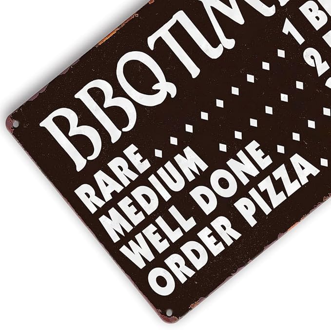 Funny Kitchen Signs Retro BBQ Timer Tin Sign Vintage Grilling Metal Signs For Outdoor Wall Decor Backyard Bar Signs Patio Barbecue Sign
