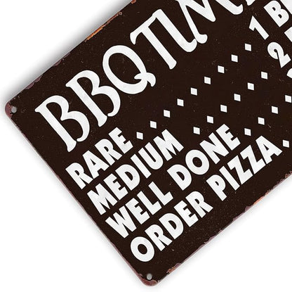 Funny Kitchen Signs Retro BBQ Timer Tin Sign Vintage Grilling Metal Signs For Outdoor Wall Decor Backyard Bar Signs Patio Barbecue Sign