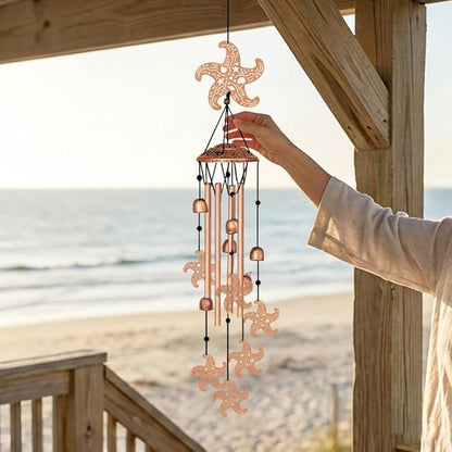 ORIGACH Starfish Wind Chimes, Metal Wind Chimes for Outside, Decor for Lawn, Patio, Home, Garden, Large Animal Wind Chime Gifts for Birthday Family & Friends
