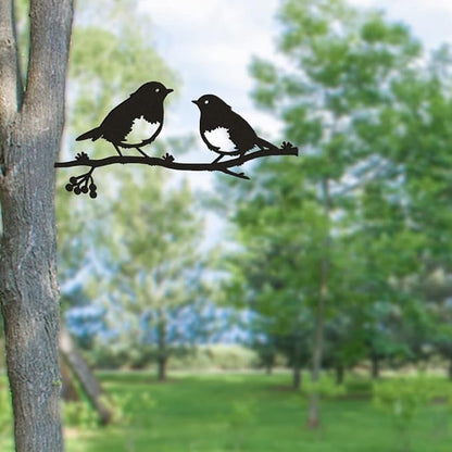 Robin Metal Garden Bird Silhouette - Rustic Ornament, Tree Art for Mother's Day