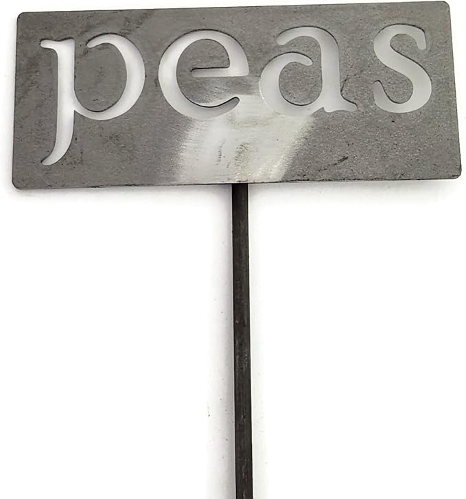 Classic Metal Garden Markers 19 Inches Tall (peas, Raw, Unfinished Steel (will rust with time))