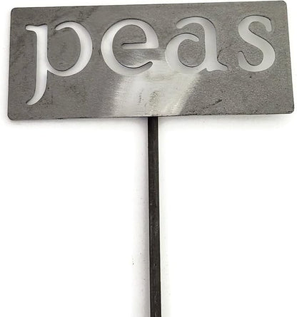 Classic Metal Garden Markers 19 Inches Tall (peas, Raw, Unfinished Steel (will rust with time))