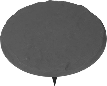 Bewinner 15.5” Circular Decorative Stepping Stones with Ground Stakes, Resin Material Stones for Outdoor Pathway Pavers Walkway Lawn Yard, (Gray)