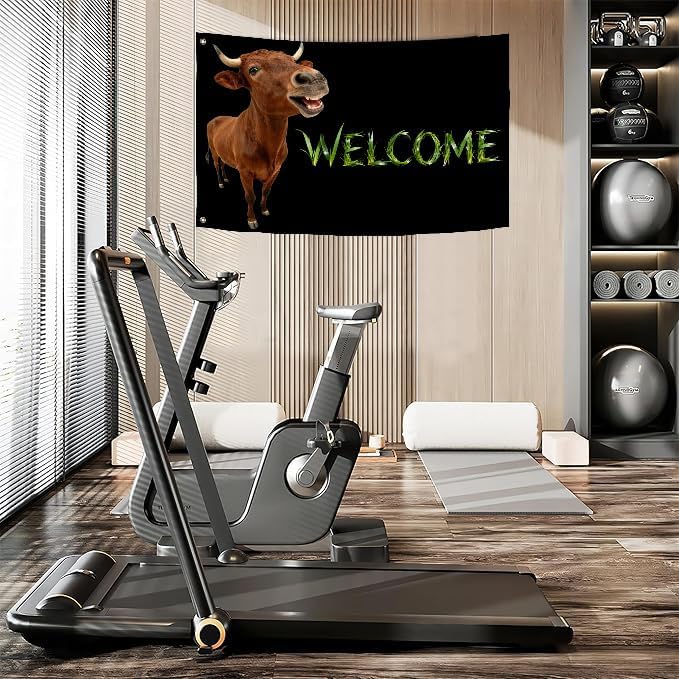Cattle Welcome Flag 2X3FT, Farm House Flags, Cow Meme Banner,Both Sides Printed, Men Women Banner,Vibrant Colors, Double Stitched with 2 Brass Grommets, Bar Garden Street Decoration, GYM, Office Decor,Indoor Outdoor Use,Gifts. (Cattle, 2x3ft)