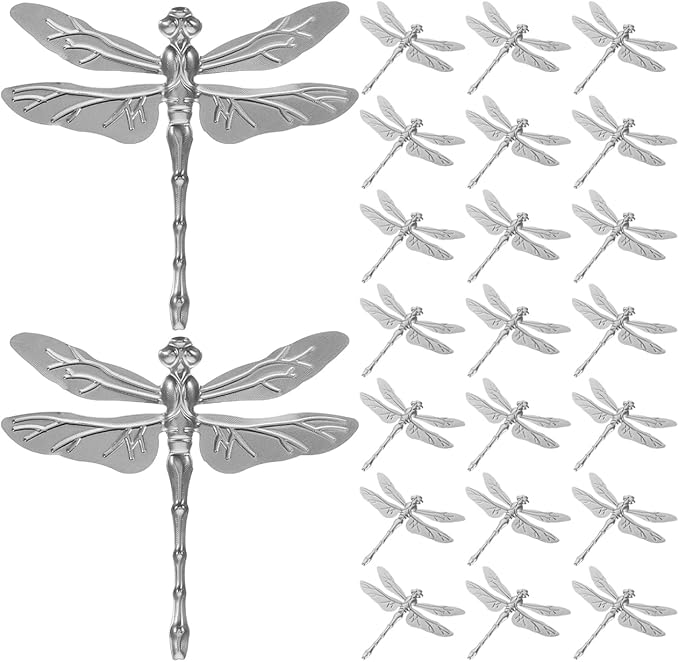 Abaodam 20Pcs Metal Dragonfly Sculpture Wall Art for Garden Decoration 2.75In Handmade Iron Dragonfly Figurine Outdoor Patio Home Decor Diy Craft Project