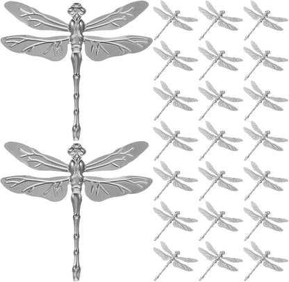 Abaodam 20Pcs Metal Dragonfly Sculpture Wall Art for Garden Decoration 2.75In Handmade Iron Dragonfly Figurine Outdoor Patio Home Decor Diy Craft Project