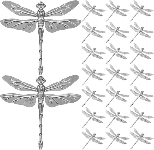 Abaodam 20Pcs Metal Dragonfly Sculpture Wall Art for Garden Decoration 2.75In Handmade Iron Dragonfly Figurine Outdoor Patio Home Decor Diy Craft Project