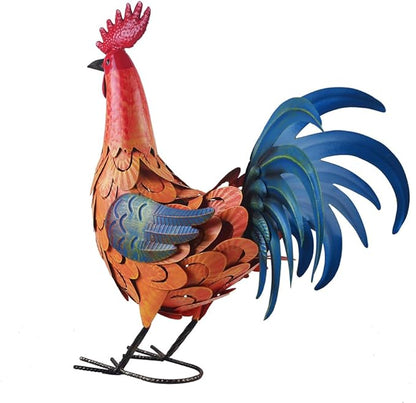 Rooster Statue Chicken Sculpture Garden Decoration Metal Yard Art for Yard Outdoor Decoration