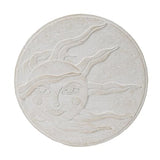 Sun Face Garden Stepping Stone- Round 12-Inch Decorative Concrete Stone, Pure Color for Outdoor Pathways Celestial Sun Face Cynkeyee