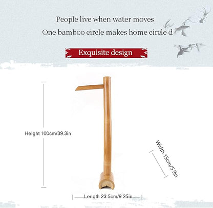 Water Features for The Garden Solar Powered Bird Bath Garden Bamboo Fountain Bamboo Flowing Water Courtyard Decoration Water Features Flowing Water Fish Tank Stone Trough,30cm Decoration,100cm
