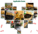 Bamboo Fountain Watergarden Handmade Pump Sculpture Statue Arts and Crafts Ornaments Waterfall Outdoor Japanese Pond Fish Tank Courtyard with Pump,40Cm Ornaments (35Cm)