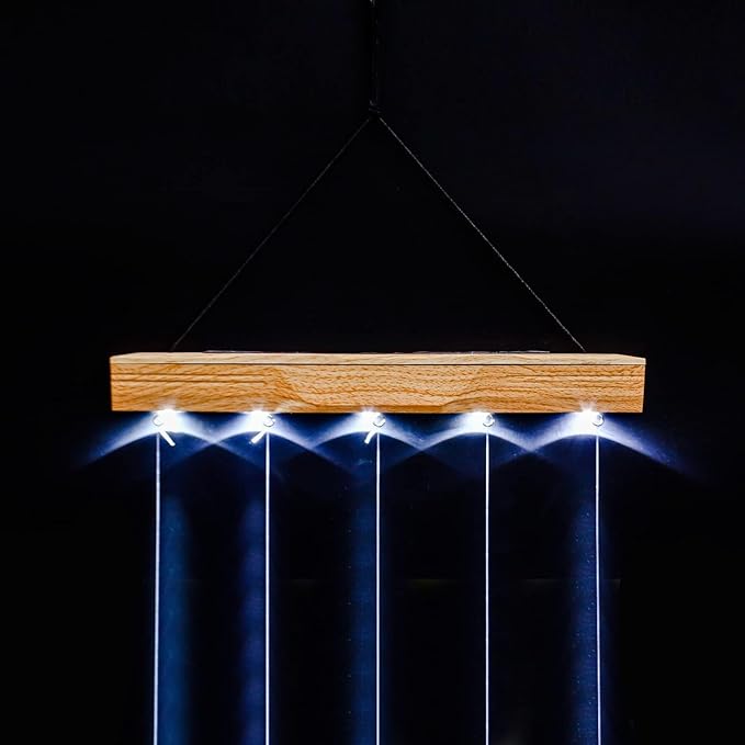Topadorn Wind Chimes for Outside, Unique Solar Light Wind Chime, Glass Hanging Wind Chime with Solar Light for Home, Garden, Patio and Yard Decor