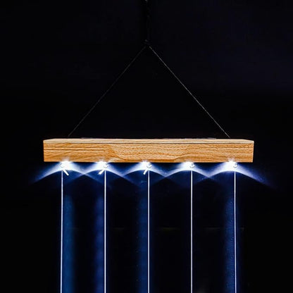 Topadorn Wind Chimes for Outside, Unique Solar Light Wind Chime, Glass Hanging Wind Chime with Solar Light for Home, Garden, Patio and Yard Decor