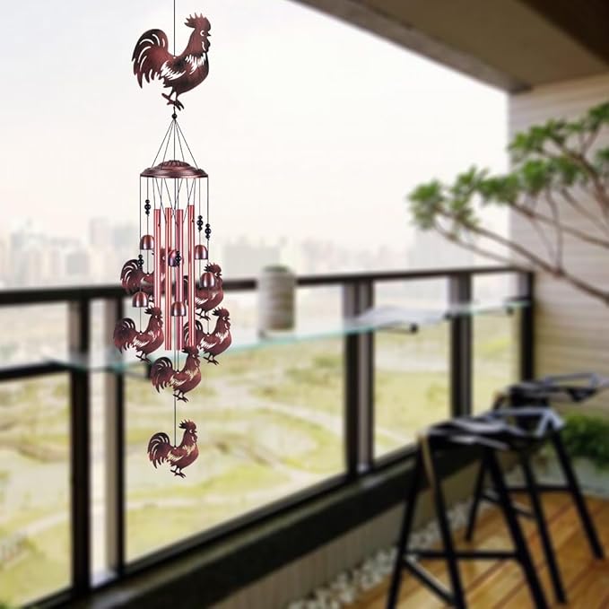 Chicken Wind Chimes for Garden, Home, Balcony, Yard, Outdoor Decoration, Gift Wind Bells, Memorial Wind Chime, Chicks Wind Catcher, Blessing WindChimes Gifts for Mom, Grandma, Family, Women, Friends