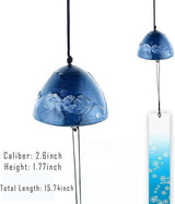 Cast Iron Windchimes, Set of 3 Bless Temple Wind Bell, Japanese Style Mount Fuji Wind Chime, Hanging Decoration for Garden Patio Door Room Outdoor
