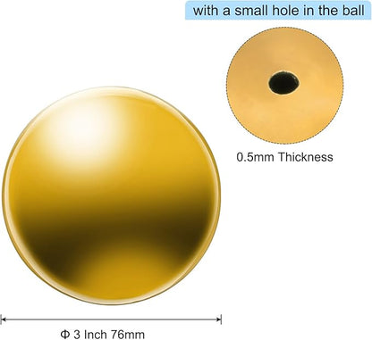 uxcell Gazing Ball 3 Inch 76mm Reflective Sphere Polished Hollow Ball, Stainless Steel Gazing Globe Mirror Ball for Home Garden Outdoor Decoration, Bright Yellow