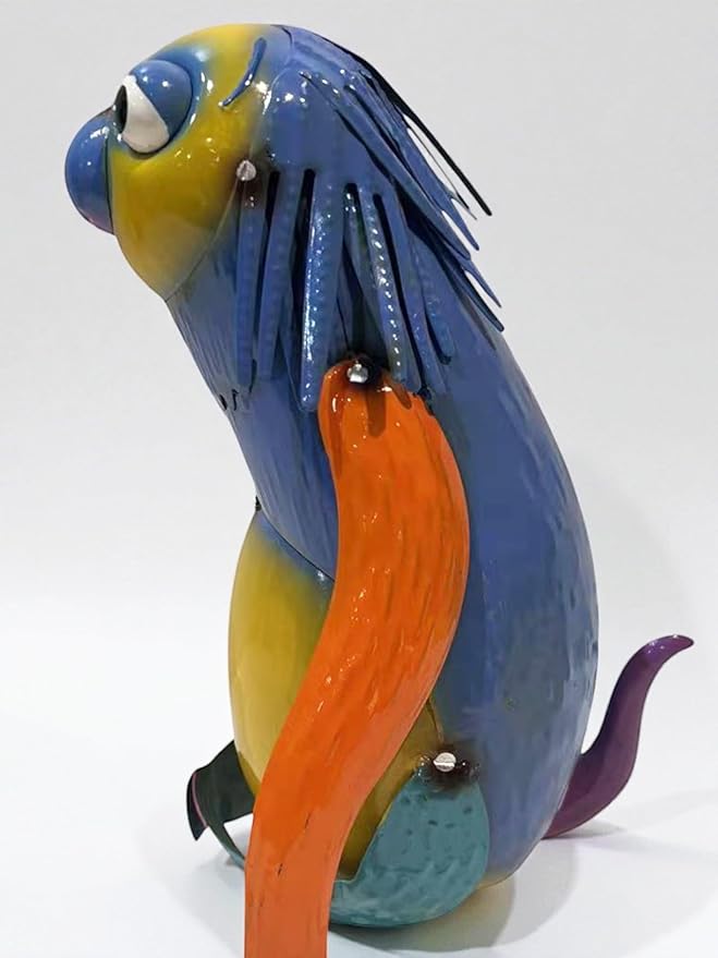 Colorful Metal Sloth Statue for Garden and Home Decoration, Handmade Outdoor Porch Accessory, Patio and Lawn Yard Art, Animal Sculpture Ornament