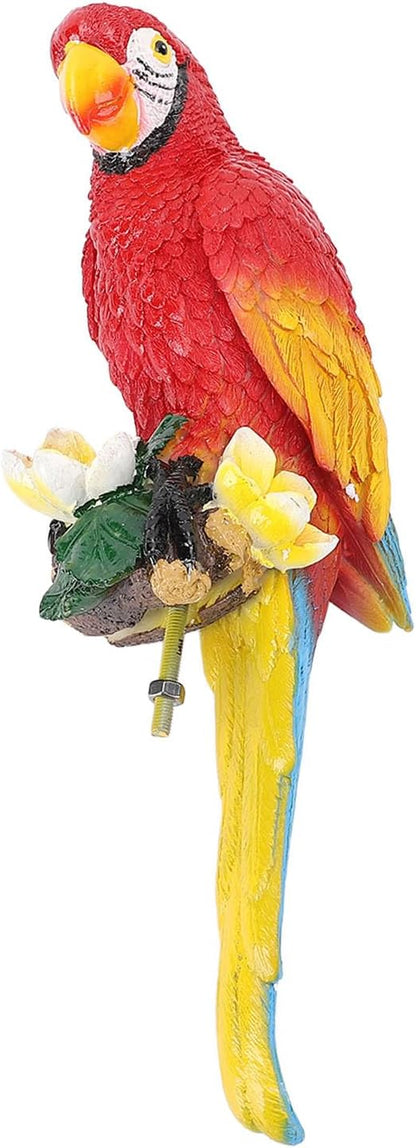 EVGATSAUTO Scarlet Decorative Figure, Tropical Sculpture, Large Weatherproof Statue for Garden, Courtyard, Balcony or Inner Walls