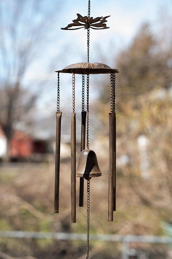Anderson's Butterfly Wind Chimes, 33" Antique-Style Outdoor Decor for Garden, Patio, Porch, Memorial, Birthday, Wedding, Sympathy, Fundraising, Home or Office – No Assembly Required