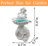 Teaeeno Outdoor Mermaid Decor Garden Statues with Solar Lights,Art Mermaid Figurine,Mermaid Decor for Home,Solar Lawn Ornament,Animal Solar Outdoor (White)