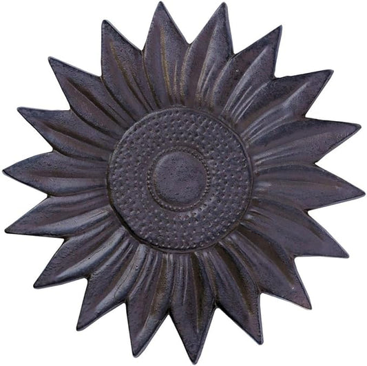 Sunset Vista Designs Cast Iron Sunflower Stepping Stone, 12-Inch Diameter