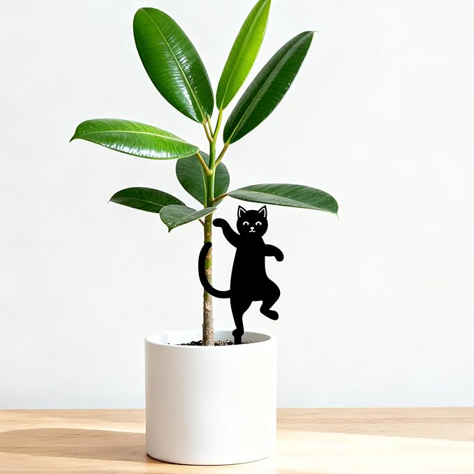 GLOBLELAND 2 Pcs Dancing Cat Garden Stakes for Yard Decor Black Cat Silhouette Metal Stakes Funny Animals Statues Lawn Yard Signs for Cat Lovers Outdoor Party Patio Landscape Decor