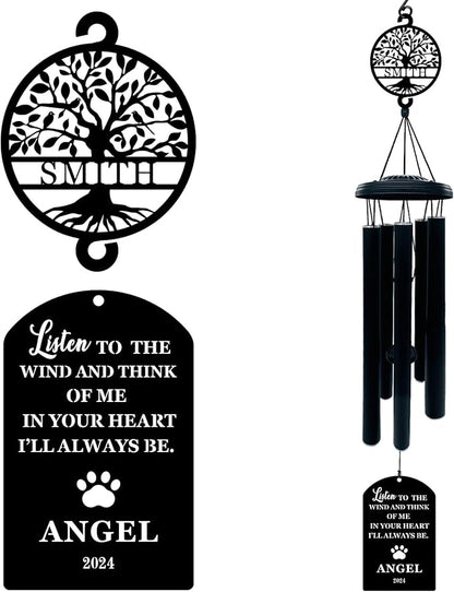 Customized Pet Memorial Wind Chimes - Beautiful Dog Memorial Gift to Honor Your Beloved Pet - Sympathy Gift for Pet Loss and Bereavement