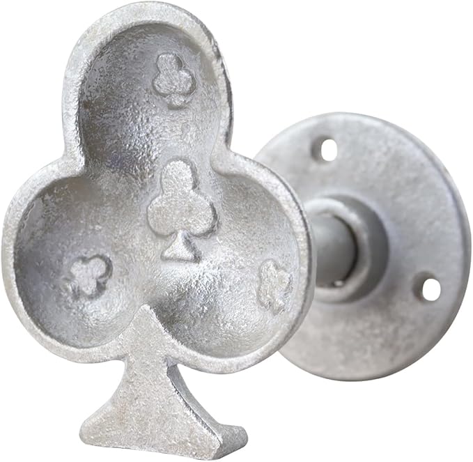 Cast Iron Outdoor Wall Hook for Garden and Patio, Antique-Style Clubs Accent Hook for Outdoor Wall Spaces (Silver)