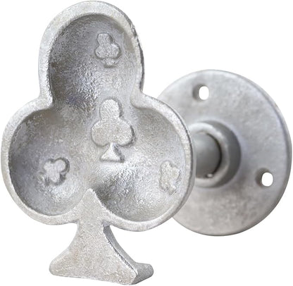 Cast Iron Outdoor Wall Hook for Garden and Patio, Antique-Style Clubs Accent Hook for Outdoor Wall Spaces (Silver)