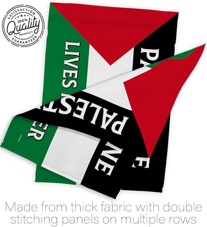 Palestine Lives Matter Flag Pole Set Bandera de Support Stand With Palestinians Decor Home Wall Hanging Garden Tapestry Home Door Poster Garden Stake Cemetery Grave Yard Sign Muslims Gifts Made In USA