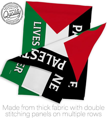 Palestine Lives Matter Flag Pole Set Bandera de Support Stand With Palestinians Decor Home Wall Hanging Garden Tapestry Home Door Poster Garden Stake Cemetery Grave Yard Sign Muslims Gifts Made In USA