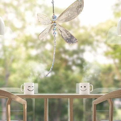 Dragonfly Crystal, Hanging Dragonfly Rainbow Maker Pendant for Windows Garden Wedding Car Decor