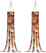 Maple Leaf Squirrel Pinecone Windsocks Outdoor Hanging Lightweight Machine Washable Fabric Home Yard Patio Lawn Garden Fall Thanksgiving Decoration