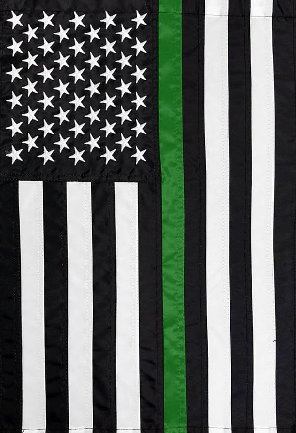 Briarwood Lane Thin Green Line Embroidered House Flag