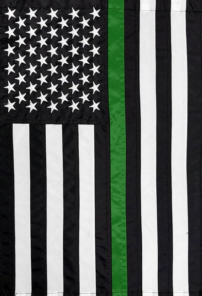 Briarwood Lane Thin Green Line Embroidered House Flag