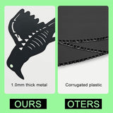 Halloween Decorations Outdoor,Metal 4 Pack Black Crow Garden Stake - Spooky Glow in The Dark Raven Silhouette Crows Halloween Decorations