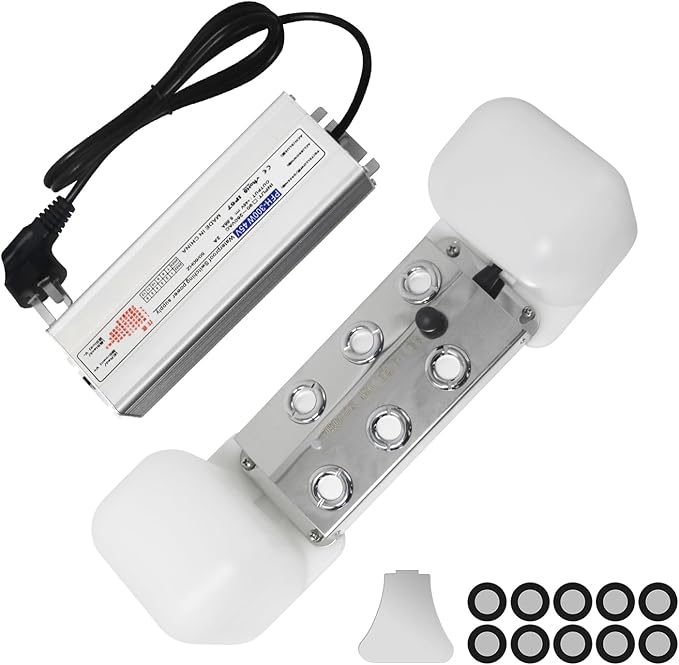 Ultrasonic Mist Maker 6 Head Mist Maker Fogger 5000ml/H Ultrasonic Mister Fogger 200W Atomizer Pond Fogger IP67 Waterproof Fog Mist Machine with Float for Garden Rockery Halloween Decor (6 Heads)