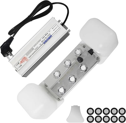 Ultrasonic Mist Maker 6 Head Mist Maker Fogger 5000ml/H Ultrasonic Mister Fogger 200W Atomizer Pond Fogger IP67 Waterproof Fog Mist Machine with Float for Garden Rockery Halloween Decor (6 Heads)