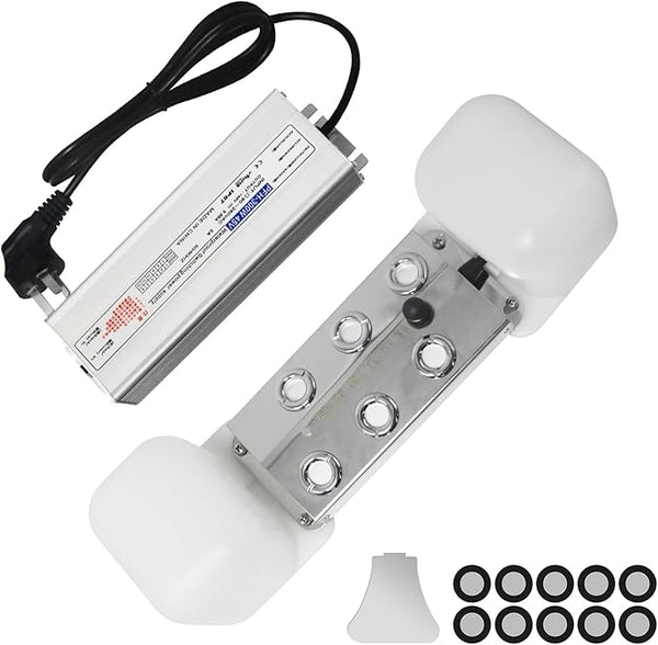 Ultrasonic Mist Maker 6 Head Mist Maker Fogger 5000ml/H Ultrasonic Mister Fogger 200W Atomizer Pond Fogger IP67 Waterproof Fog Mist Machine with Float for Garden Rockery Halloween Decor (6 Heads)