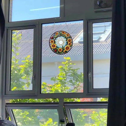 5.9'' Sunflower Acrylic Window Hanging Flower Indoor Decor Stained Panel Hangings Wall Art Decor Gift for Daughter,Mom,Grandma (Style D)