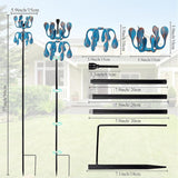 Wind Spinners Outdoor Metal Wind Spinner with Stakes,360 Degrees Rotating Kinetic Wind Sculptures & Spinners for Garden Lawn Backyard Patio Decor