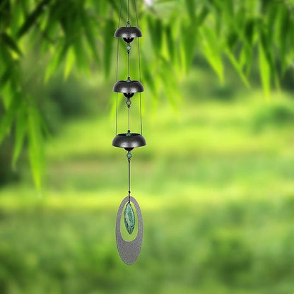 Woodstock Chimes Signature Collection, Woodstock Temple Bells 25'' Jade Wind Bells for Outdoor, Patio, Home or Garden Décor (TB3JAS)
