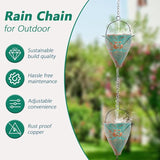 10 FT Rain Chain for Outside with 10 Bee Pattern Cups, Unique Hot Air Balloon Solar Lantern with Flickering Flame, Outdoor Decorative for Patio, Garden, Porch