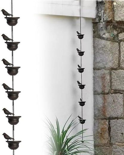 Decorative Metal Bird Rain Chain for Balconies and Porches Transform Your For Outdoor Area into a Relaxing Retreat