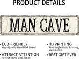 Madcolitote Personalized Man Cave Street Sign Vintage Man Cave Wood Signs Wall Art Rustic Wall Decorations for Living Room Home Decor for Home Man Cave Door Porch Garden Party 6x24in