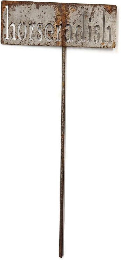 Classic Metal Garden Markers 19 Inches Tall (horseradish, Naturally Rusted)