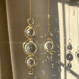 2 Pcs Crystal Suncatcher Wind Chimes for Outside,Crystal Suncatcher Prisms Hanging Outdoor Wind Chimes,Sun Catcher Hanging Crystals for Windows,Suncatchers Wind Chime Garden Decor Wedding Decoration