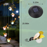 Solar Bee Wind Chimes for Outside Garden, Patio, Yard – Decor for Festivals/Birthday/Christmas, for Women Mom Home Garden Patio Decor