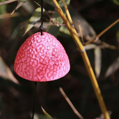 Japanese Sakura Ball Traditional Lucky Small Wind Chimes for Outside, Pink Iwachu Cast Iron Bless Temple Wind Bell Memorial and Sympathy Wind Chimes Indoor Garden Bell, Patio, Balcony